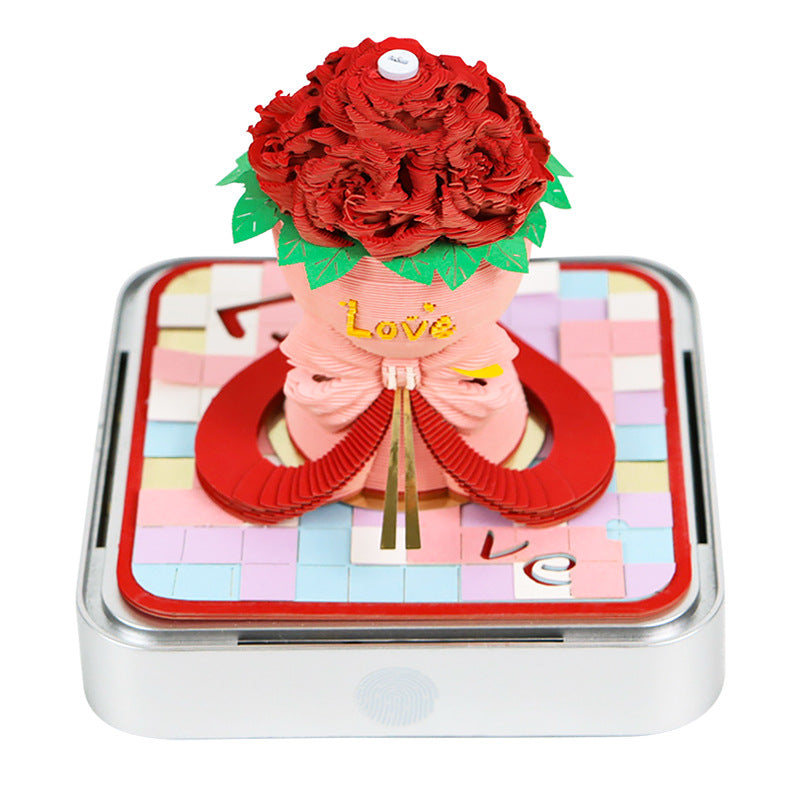 Rose Bouquet 3d Memo Pad - Daily Calendar 2026