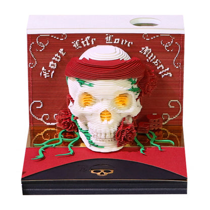 Skull Gothic Art 3D Memo Pad - Weekly Planner 2026