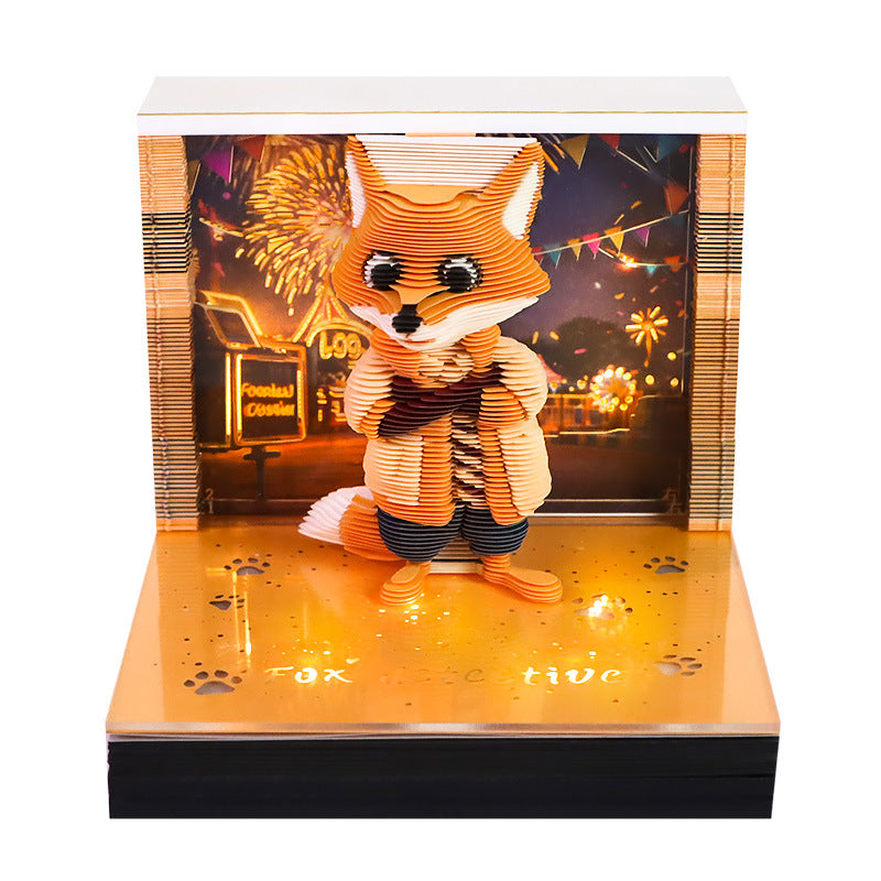 Fox Detective 3d Memo Pad - Weekly Planner 2026