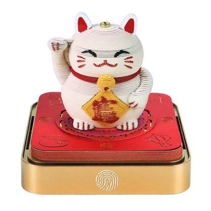 Lucky Cat 3D Memo Pad - Daily Calendar 2026
