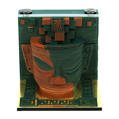 Sanxingdui Pen Holder - 3D Memo Pad Desk Organizer