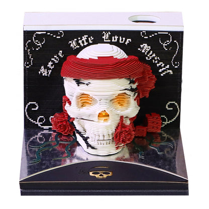 Skull Gothic Art 3D Memo Pad - Weekly Planner 2026