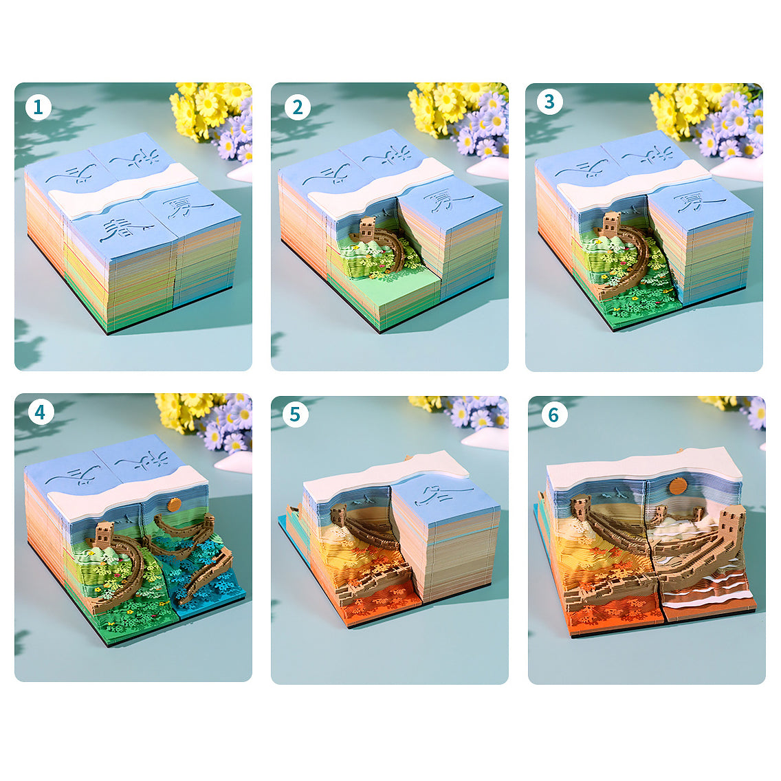 Great Wall Four Seasons Calendar 3D Memo Pad - Daily Calendar 2026