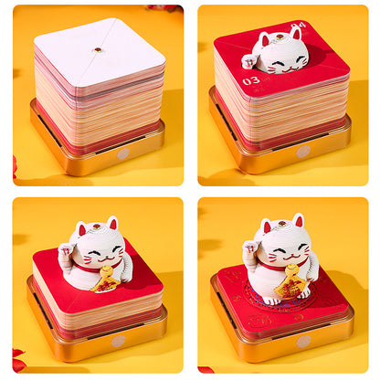 Lucky Cat 3D Memo Pad - Daily Calendar 2026