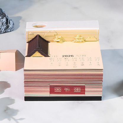 Beijing Courtyard House 3D Memo Pad - Daily Calendar 2026