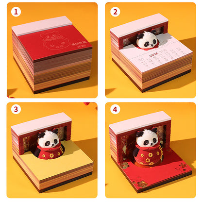 Fortune Panda 3D Memo Pad - Weekly Planner 2026