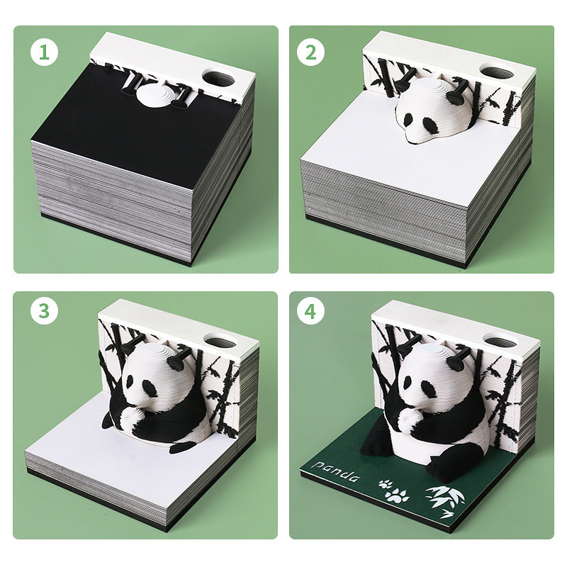 Cute Panda 3d Memo Pad - Weekly Planner 2026