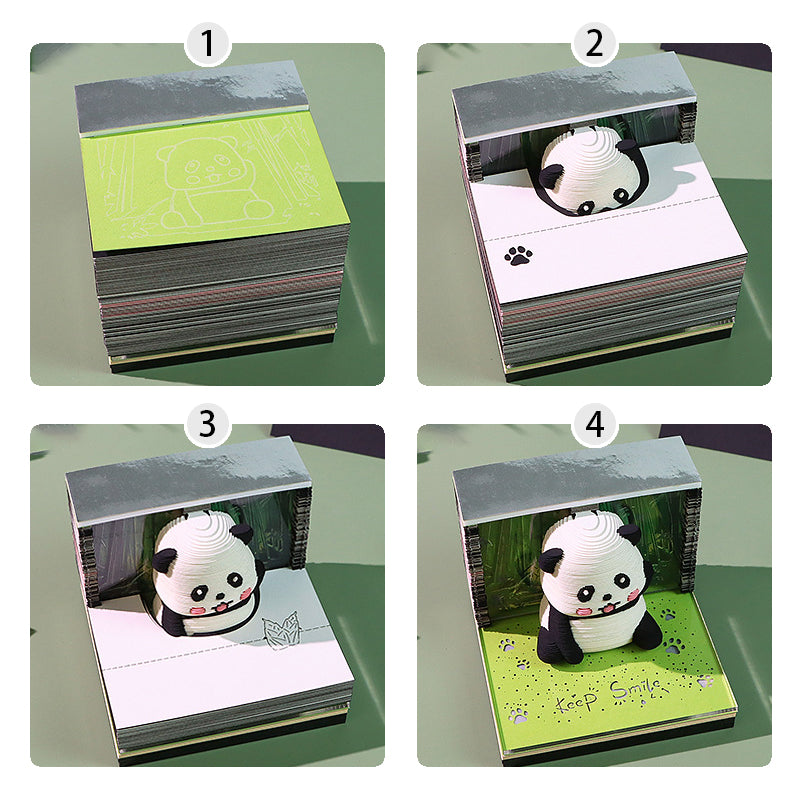 Panda Bamboo Forest 3d Memo Pad - Weekly Planner 2026