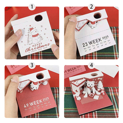Christmas Polar Bear 3d Memo Pad - Weekly Planner 2026