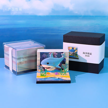 Cute Ocean Shark 3d Memo Pad - Weekly Planner 2026