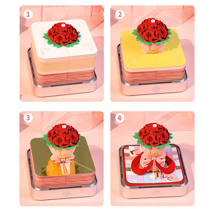 Rose Bouquet 3d Memo Pad - Daily Calendar 2026