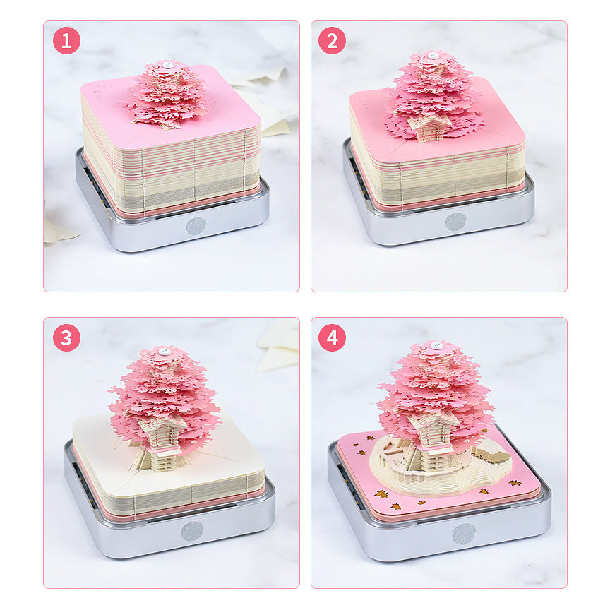 Romantic Treehouse 3d Memo Pad - Daily Calendar 2026