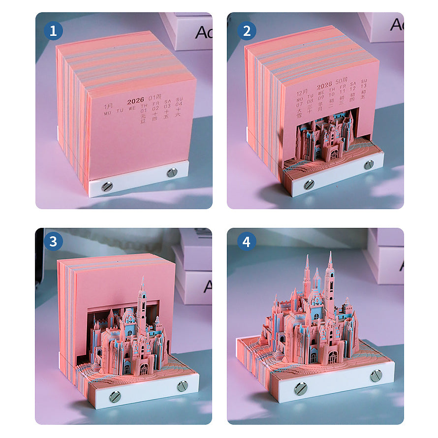 Fantasy Castle 3D Memo Pad - Weekly Planner 2026