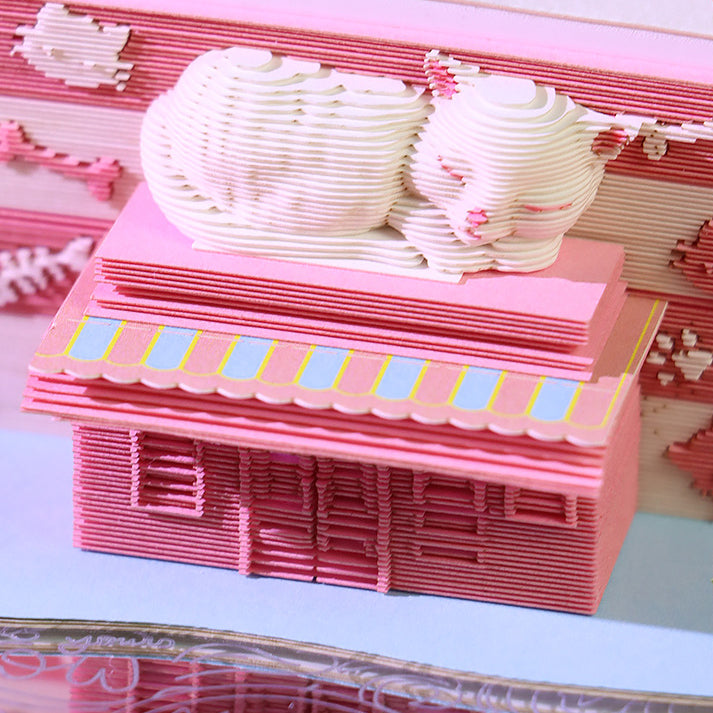 Sweet Cat House 3d Memo Pad