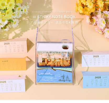 Hongya Cave 3d Memo Pad - Weekly Planner 2026