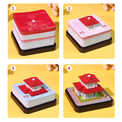 Whimsical Cottage 3d Memo Pad - Daily Calendar 2026