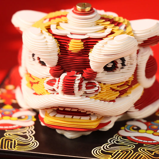 Chinese Lion Dance 3D Memo Pad - Daily Calendar 2026