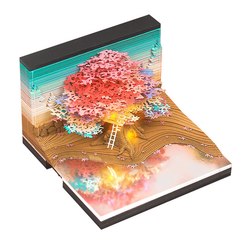 Forest Treehouse 3d Memo Pad - Daily Calendar 2026