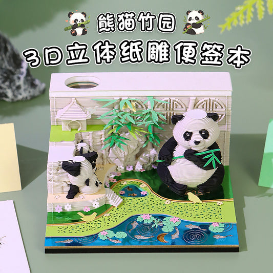 Panda Bamboo Garden 3d Memo Pad - Weekly Planner 2026