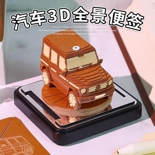 Luxury Car 3d Memo Pad - Daily Calendar 2026