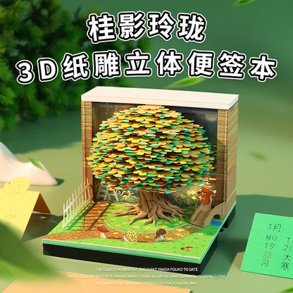 Osmanthus Moonlight 3d Memo Pad - Weekly Planner 2026