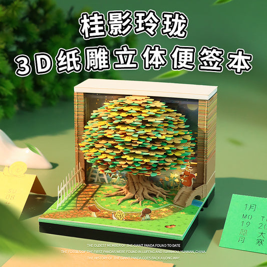 Osmanthus Moonlight 3d Memo Pad - Weekly Planner 2026