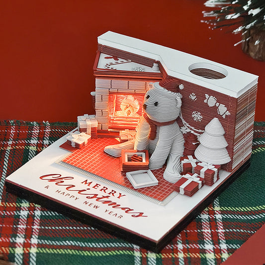 Christmas Polar Bear 3d Memo Pad - Weekly Planner 2026
