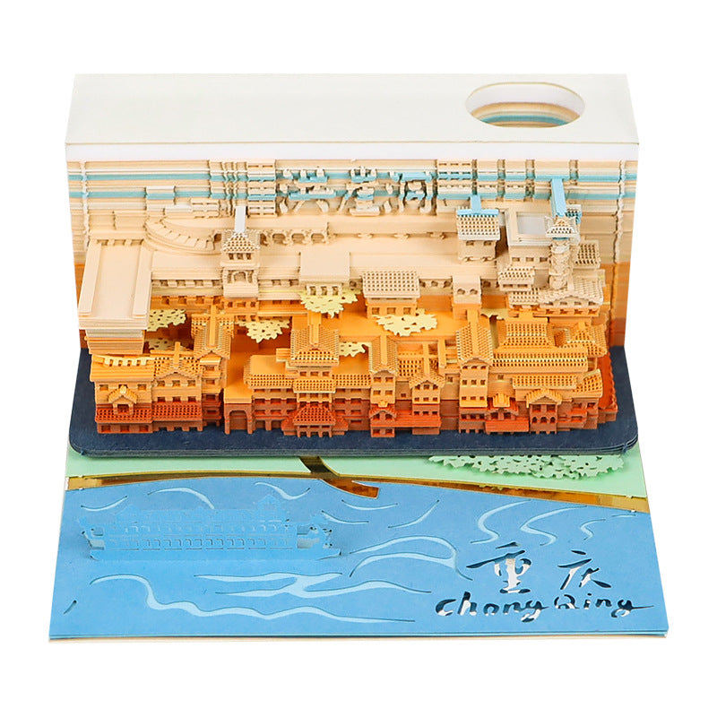 Hongya Cave 3d Memo Pad - Weekly Planner 2026