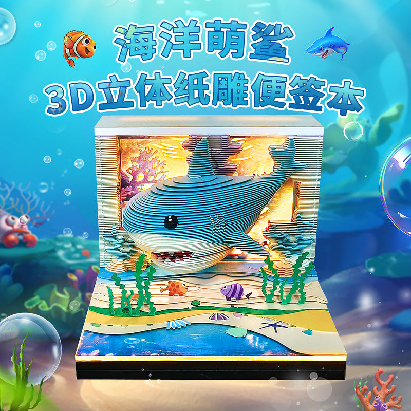 Cute Ocean Shark 3d Memo Pad - Weekly Planner 2026