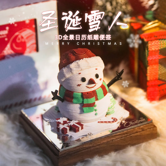 Christmas Snowman 3d Memo Pad - Daily Calendar 2026