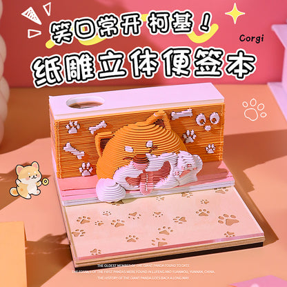 Corgi 3d Memo Pad - Weekly Planner 2026