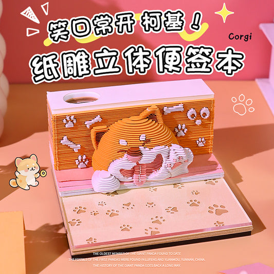 Corgi 3d Memo Pad - Weekly Planner 2026