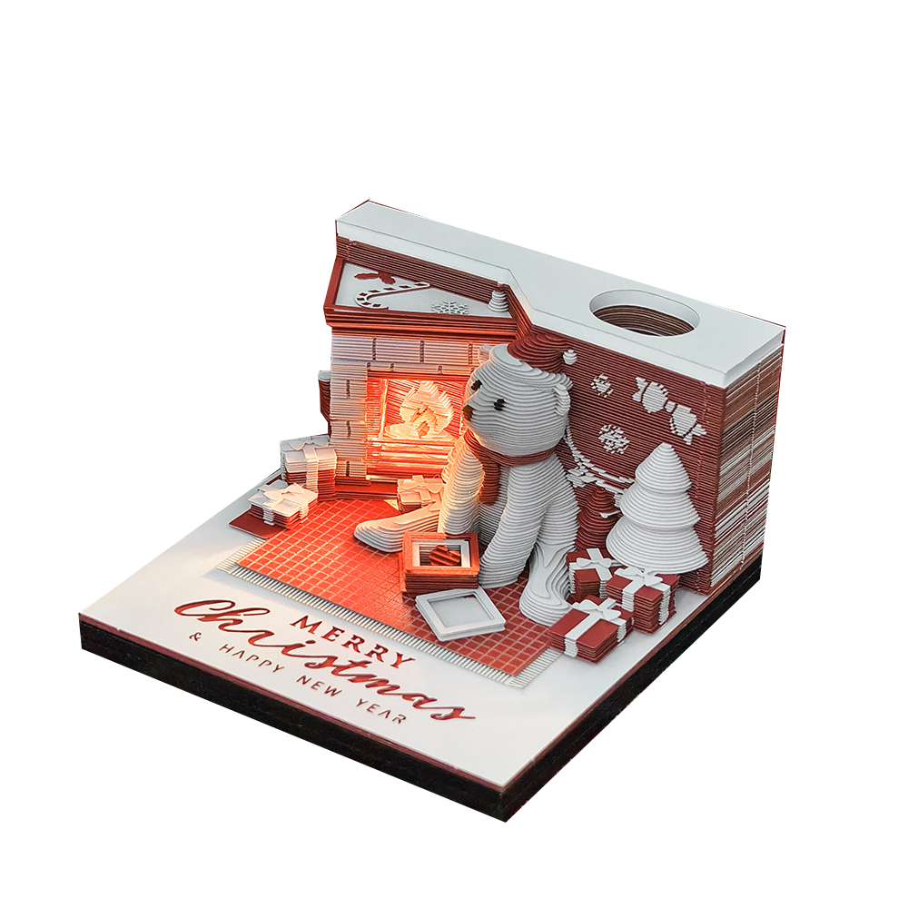 Christmas Polar Bear 3d Memo Pad - Weekly Planner 2026