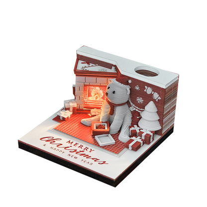 Christmas Polar Bear 3d Memo Pad - Weekly Planner 2026