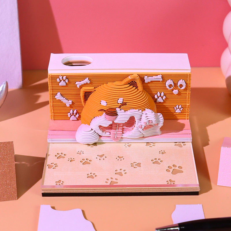 Corgi 3d Memo Pad - Weekly Planner 2026