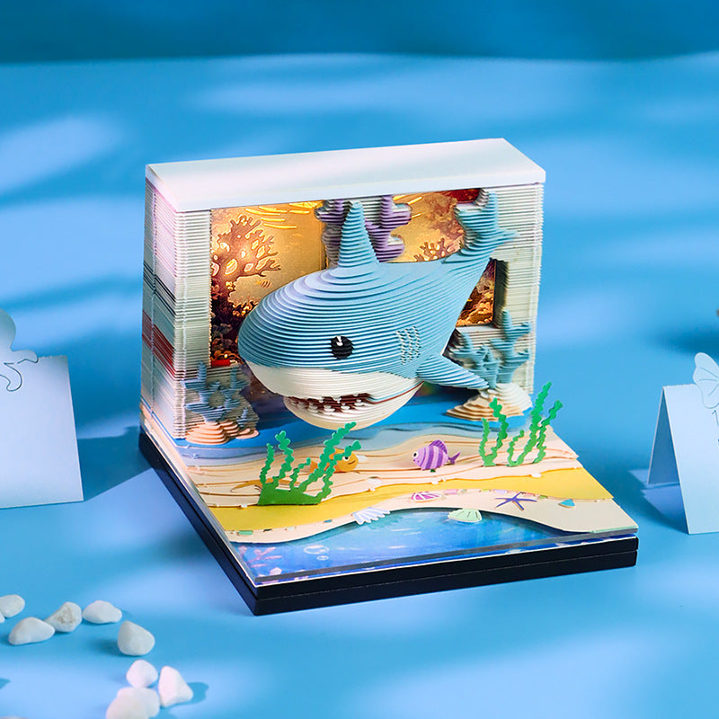 Cute Ocean Shark 3d Memo Pad - Weekly Planner 2026