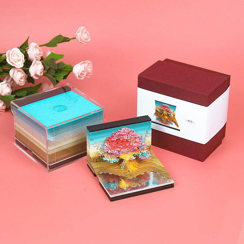 Forest Treehouse 3d Memo Pad - Daily Calendar 2026