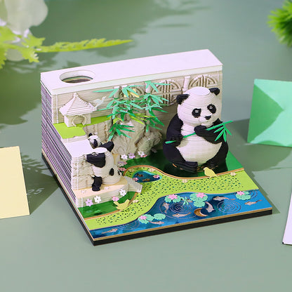 Panda Bamboo Garden 3d Memo Pad - Weekly Planner 2026