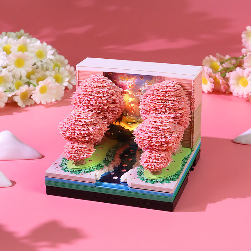Peach Blossom Forest 3d Memo Pad - Weekly Planner 2026