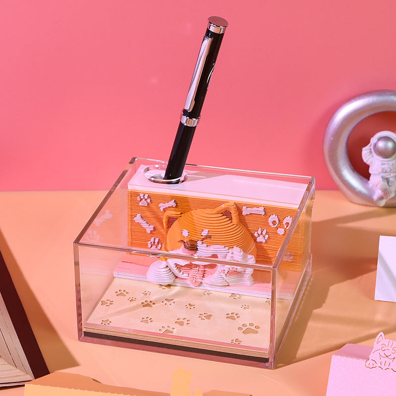 Corgi 3d Memo Pad - Weekly Planner 2026