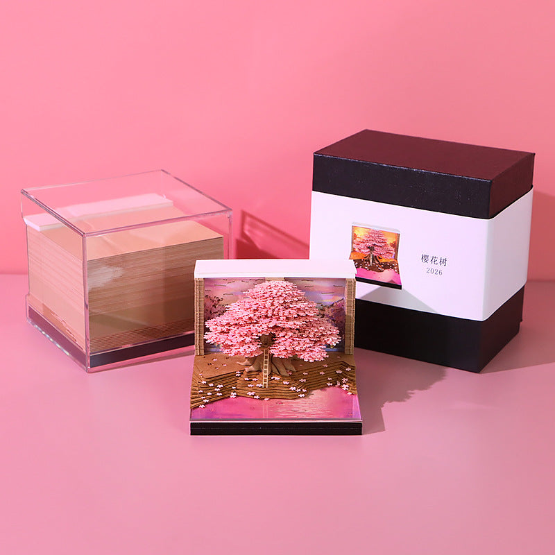Cherry Blossom Tree 3d Memo Pad - Weekly Planner 2026