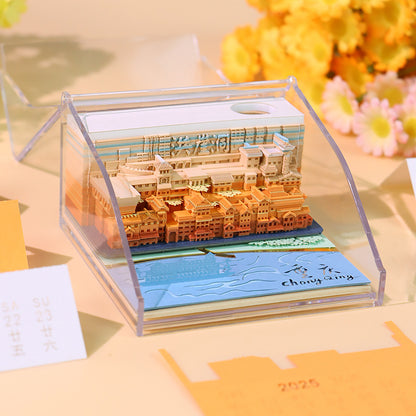 Hongya Cave 3d Memo Pad - Weekly Planner 2026