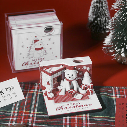 Christmas Polar Bear 3d Memo Pad - Weekly Planner 2026
