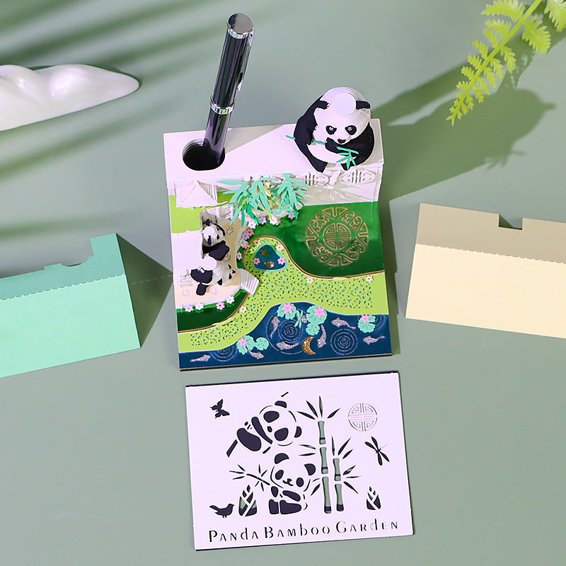 Panda Bamboo Garden 3d Memo Pad - Weekly Planner 2026