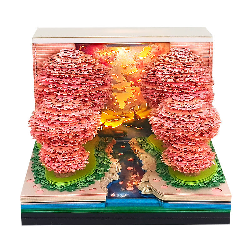 Peach Blossom Forest 3d Memo Pad - Weekly Planner 2026
