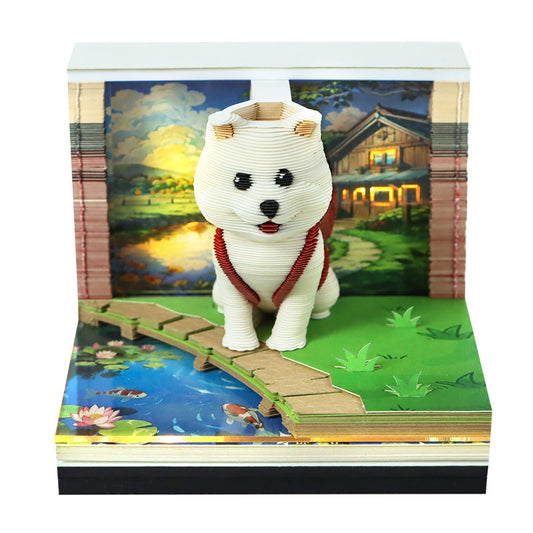 Cute Dog Backpack 3d Memo Pad - Weekly Planner 2026