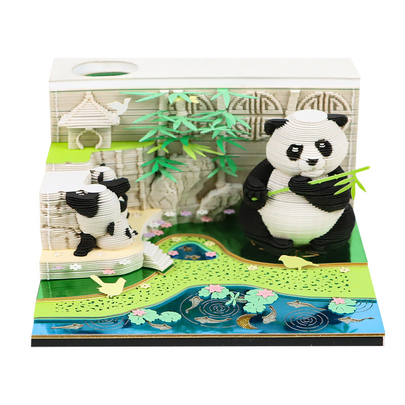 Panda Bamboo Garden 3d Memo Pad - Weekly Planner 2026