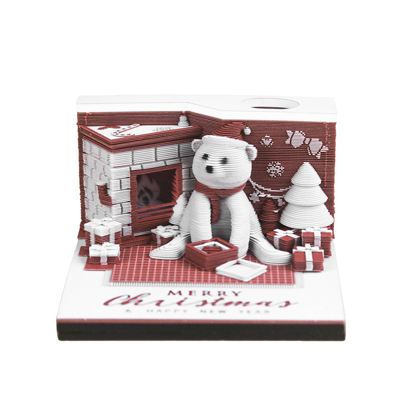 Christmas Polar Bear 3d Memo Pad - Weekly Planner 2026