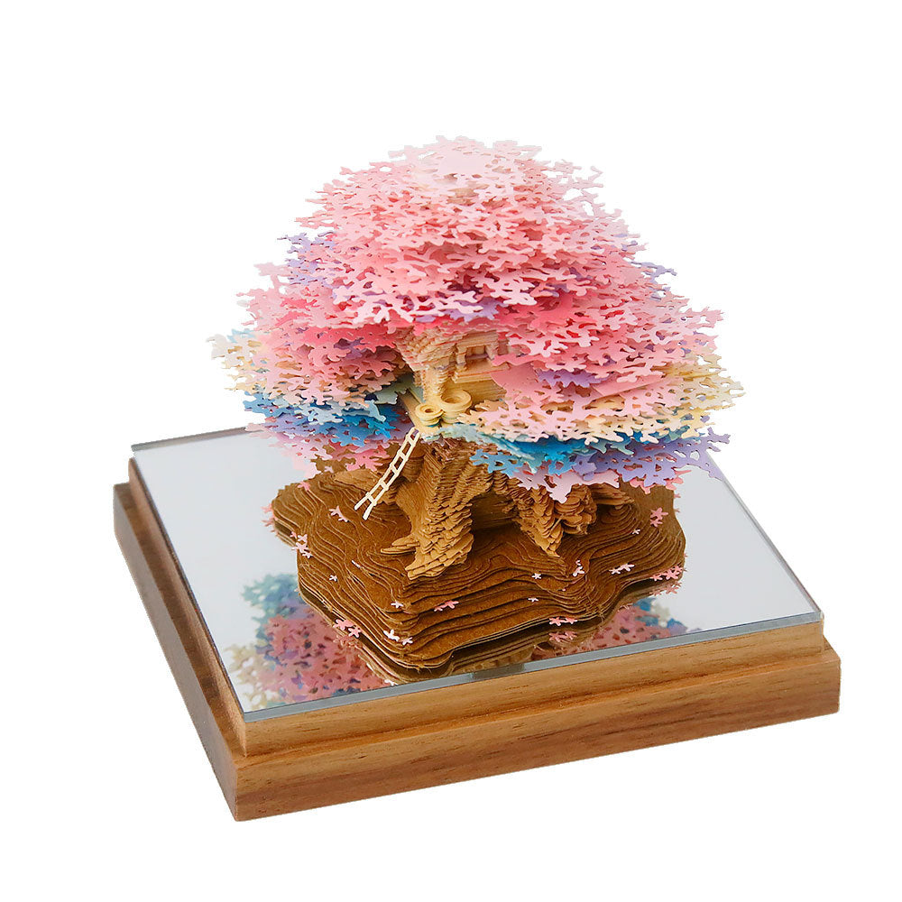 Cherry Blossom Tree House 3d Memo Pad - Daily Calendar 2026