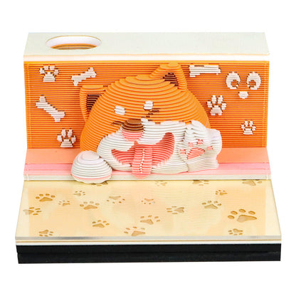 Corgi 3d Memo Pad - Weekly Planner 2026